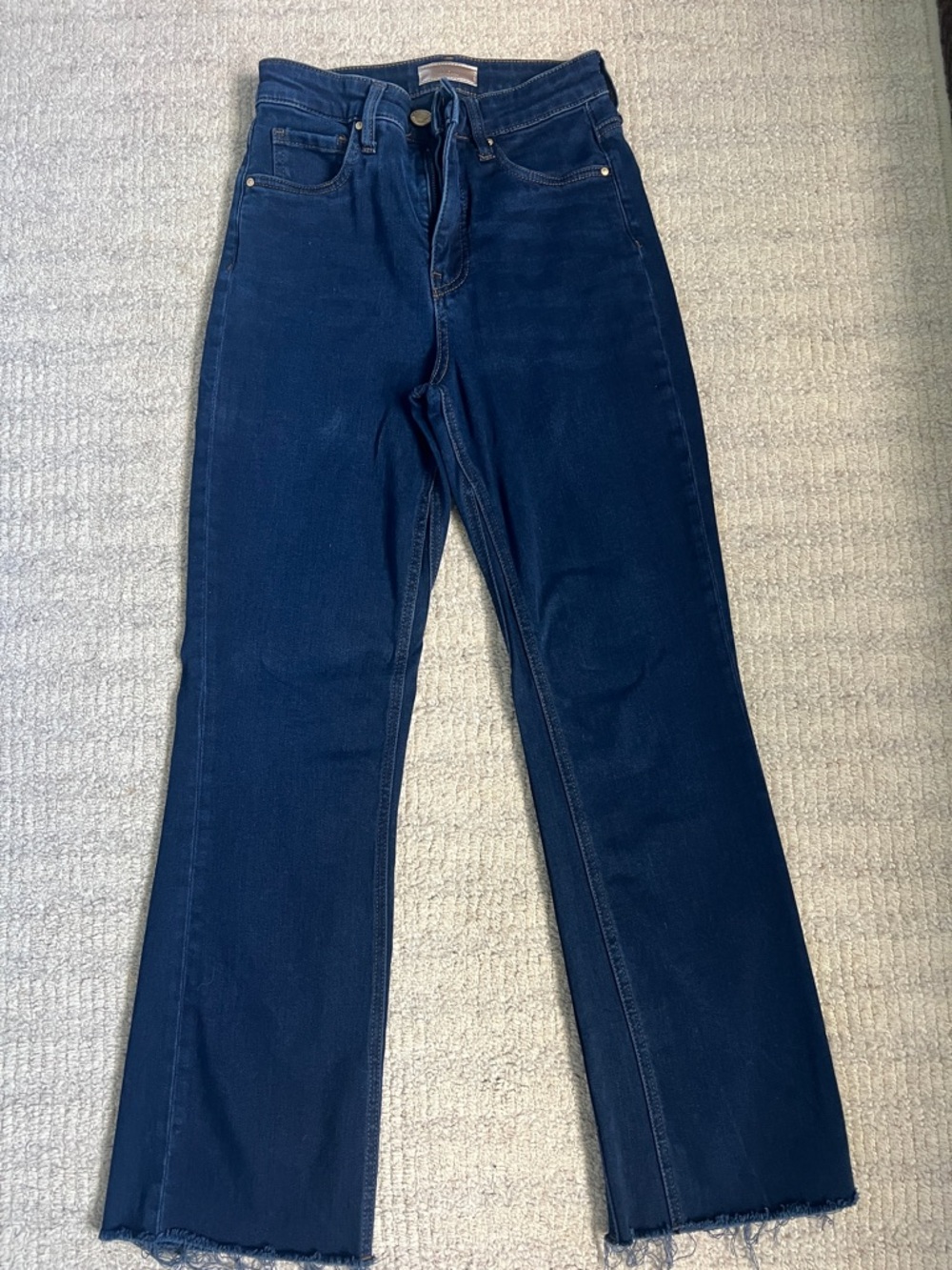 Kut from the Kloth Deep Indigo “Kelsey” ankle flare jeans